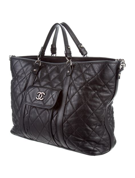 chanel ladies first shopper tote price|large zipped shopping bag Chanel.